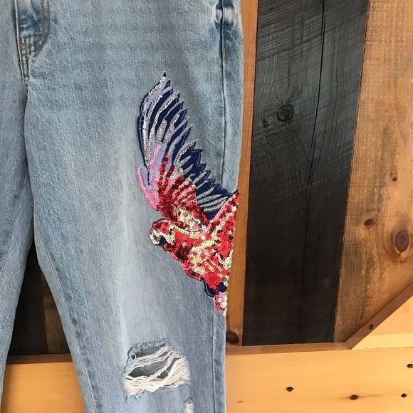 Denim Co Primark distressed jeans with sequins - Picture 3 of 15